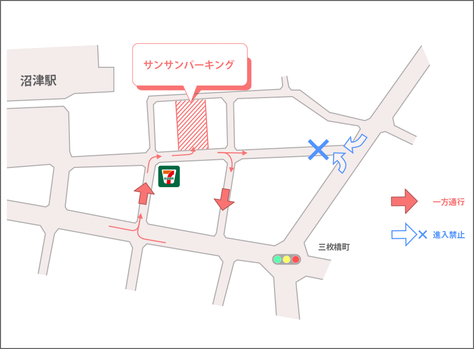 さんさんパーキングの周辺地図